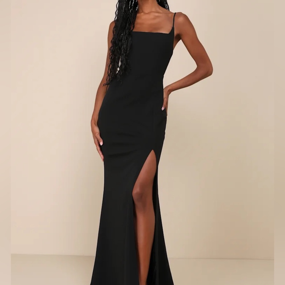 Lulus Simply Remarkable Black Sleeveless Bustier Mermaid Maxi Dress